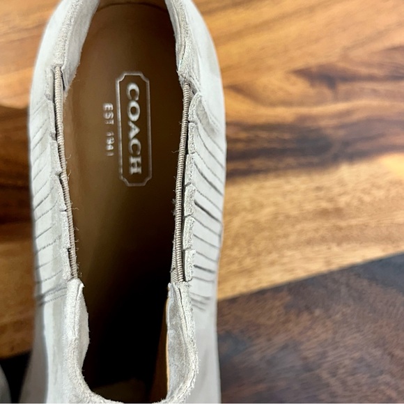 Coach Dovelyn Suede Snakeskin Heeled Ankle Booties Gray Size 8 - Picture 8 of 9